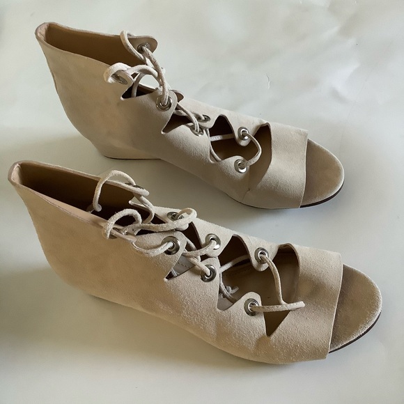 J Crew Laila Lace Up Wedge size 7.5 - Picture 3 of 9